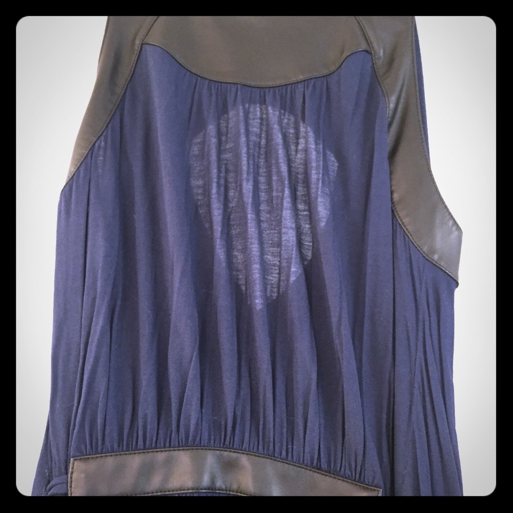 Bcbg navy and black assymetrical  toga dress